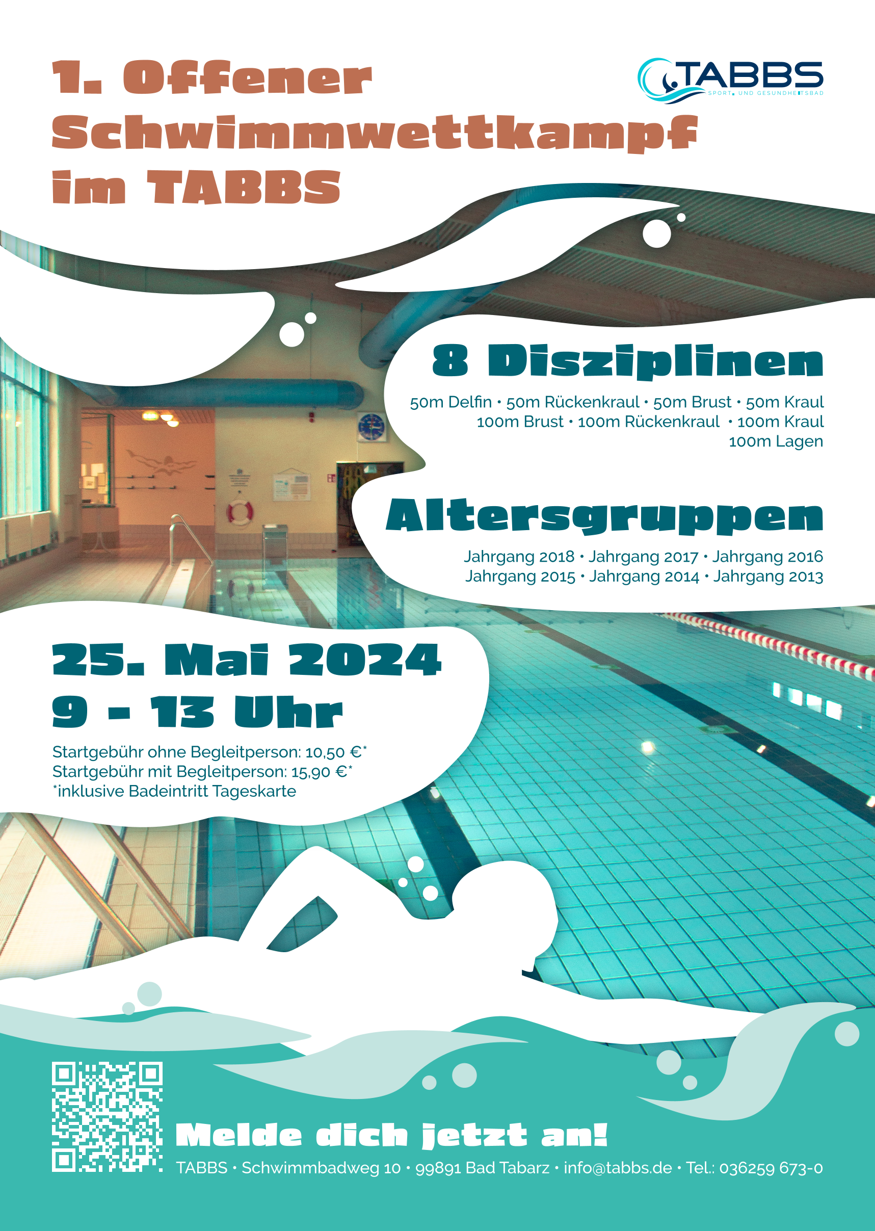 Plakat Schwimmwettkampf im TABBS Bad Tabarz